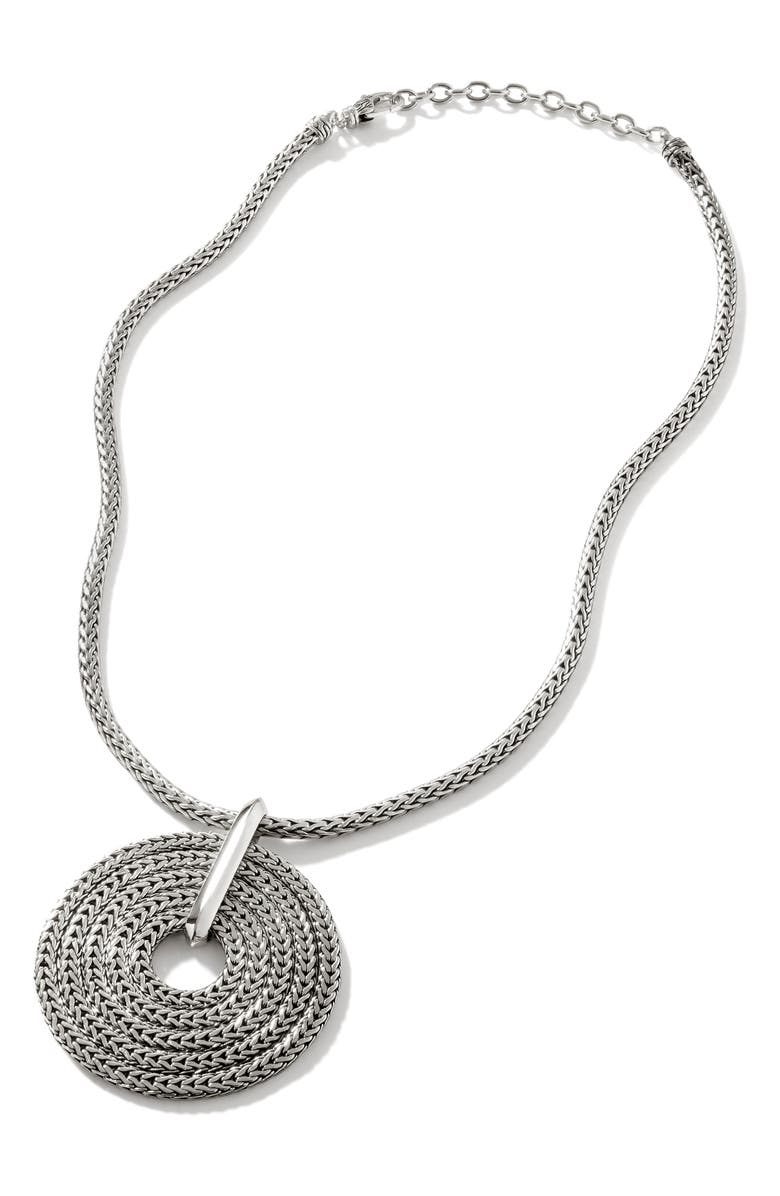 John Hardy Rata Chain Pendant Necklace, Sterling Silver, Main, color, 