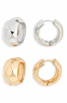 Tasha 2-Pack Stone Disco Hoop Earrings