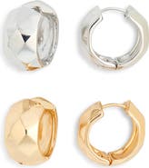 Tasha 2-Pack Stone Disco Hoop Earrings