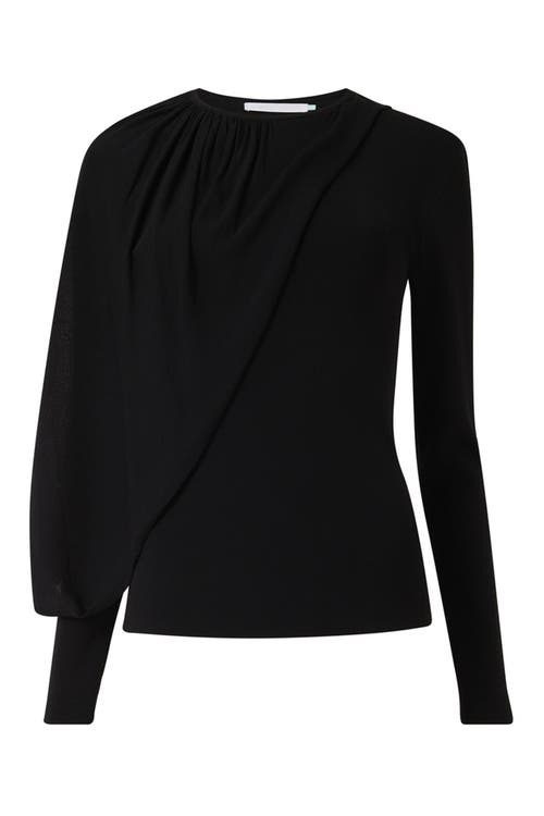 Leem Knitted Top with Scarf Detail in Black at Nordstrom, Size Medium