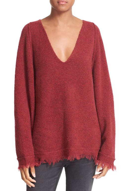Free People Irresistible Fringe Trim Sweater In Red