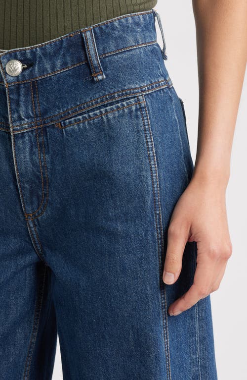 Rag & Bone Selah High Rise Tailored Wide Leg Jeans In Kenme In Blue