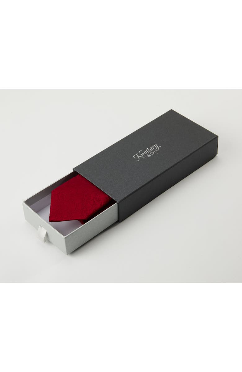 Knottery & Co Bark Weave Silk Jacquard Tie, Alternate, color, Red