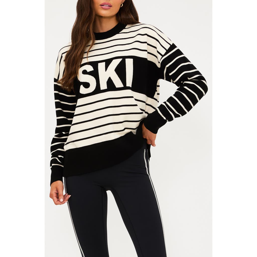 Beach Riot Callie Ski Crew-neck Sweater In Black