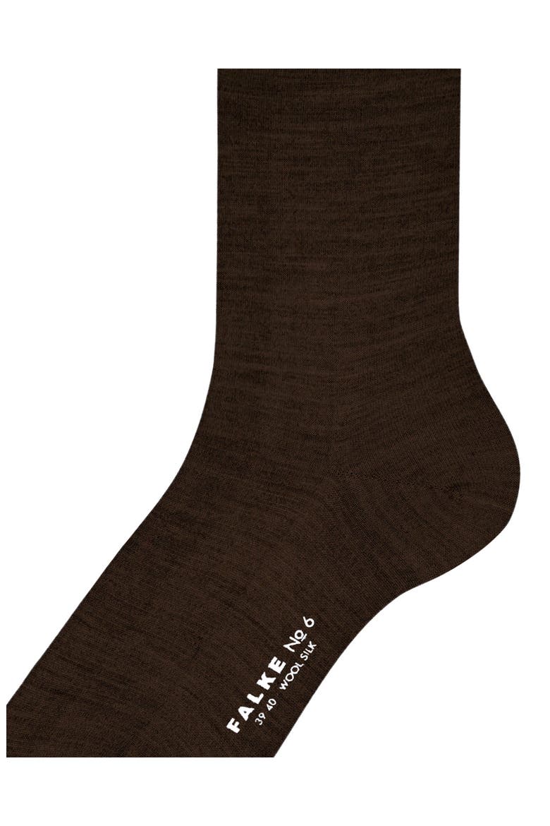 No. 6 Merino Wool Blend Dress Socks, Alternate, color, BROWN