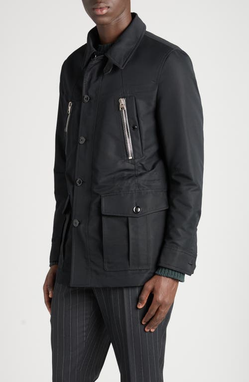 Tom Ford Cotton Blend Field Jacket In Black