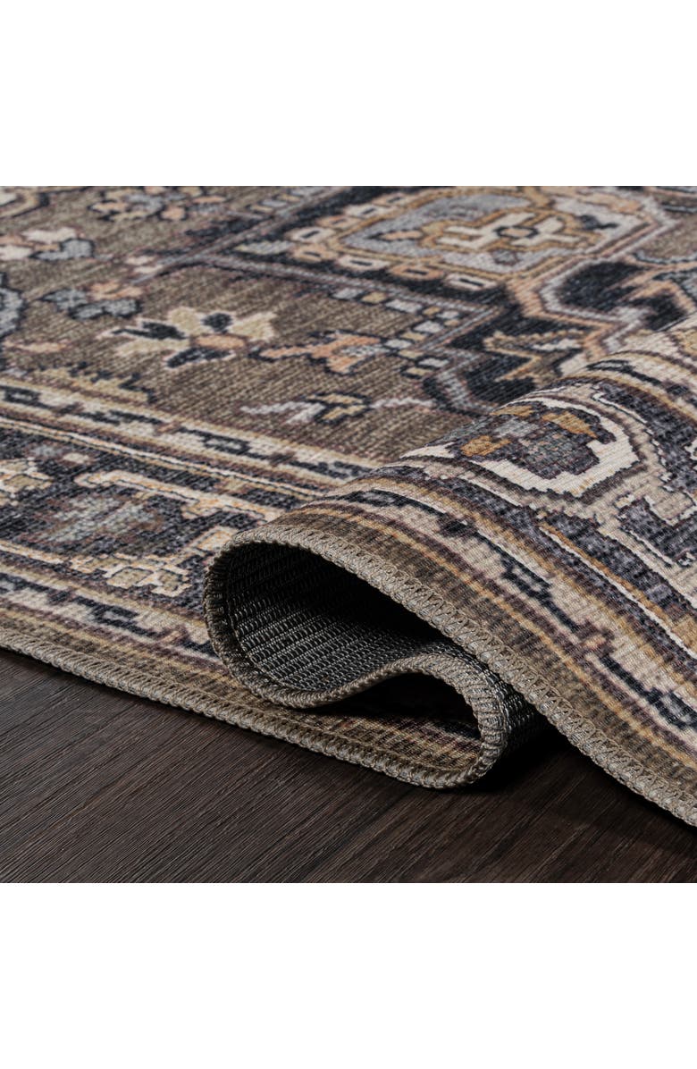 JONATHAN Y Cirali Ornate Large Medallion Machine-Washable Area Rug, Alternate, color, Green/Navy/Cream