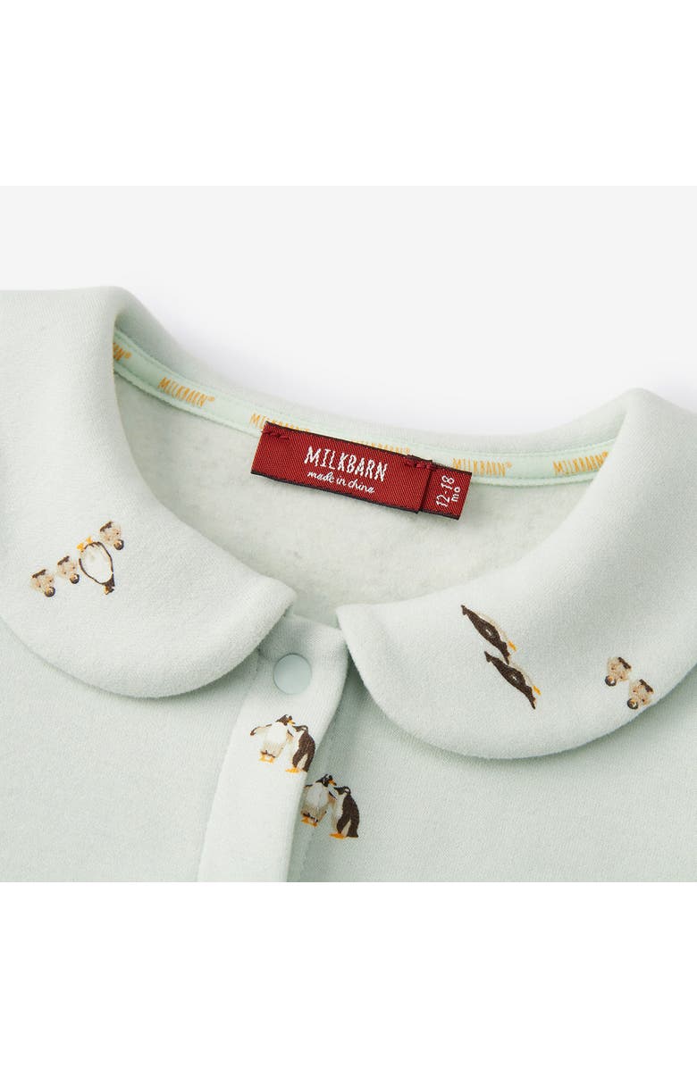 Milkbarn Stretch Fleece Collar Jumpsuit, Alternate, color, Lil' Penguin
