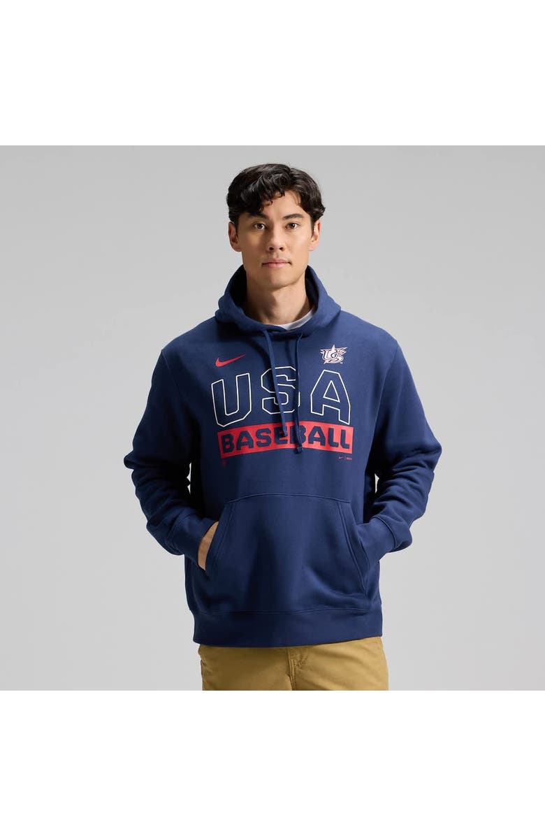 Nike Men's Nike Navy USA Baseball 2026 World Baseball Classic Club Hoodie, Alternate, color, Navy