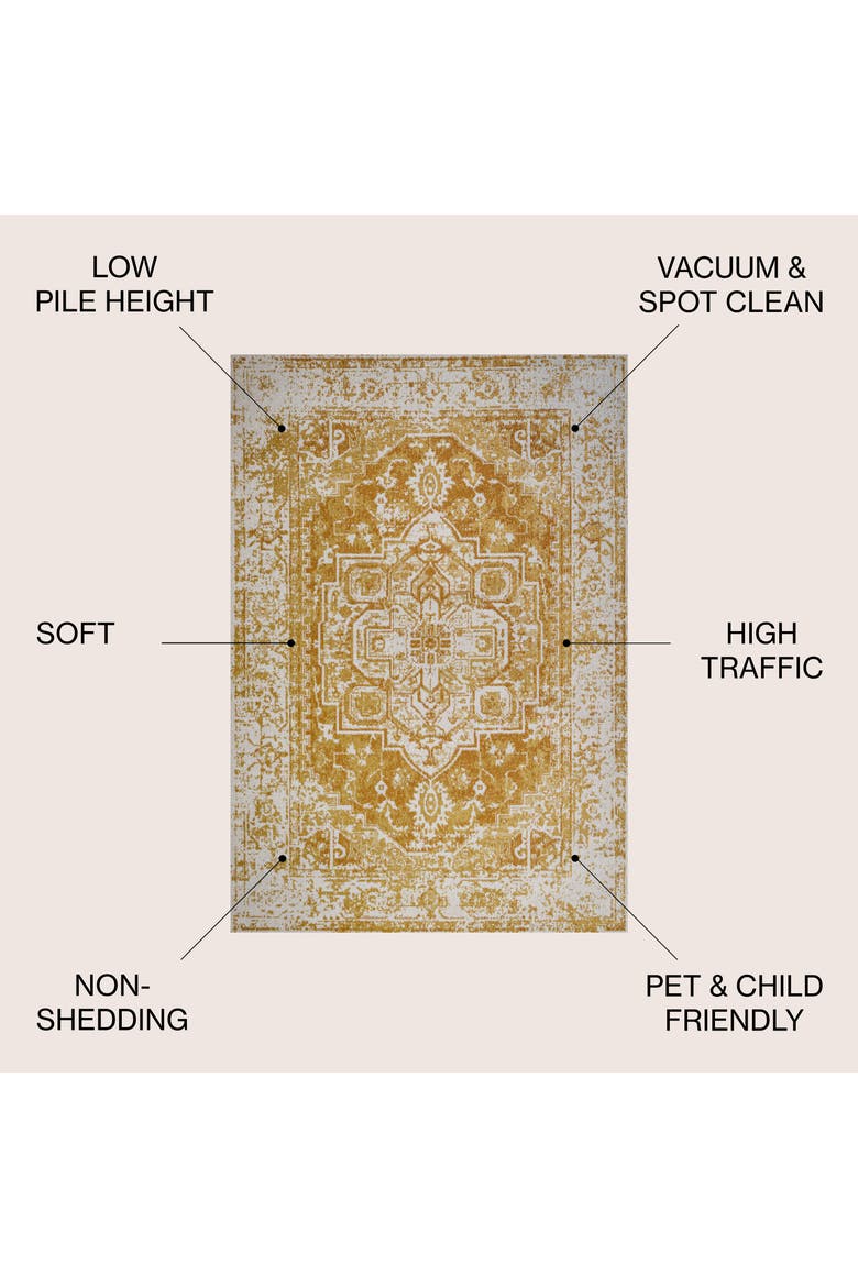 Audrey Bohemian Ornate Medallion Area Rug, Alternate, color, Orange/White