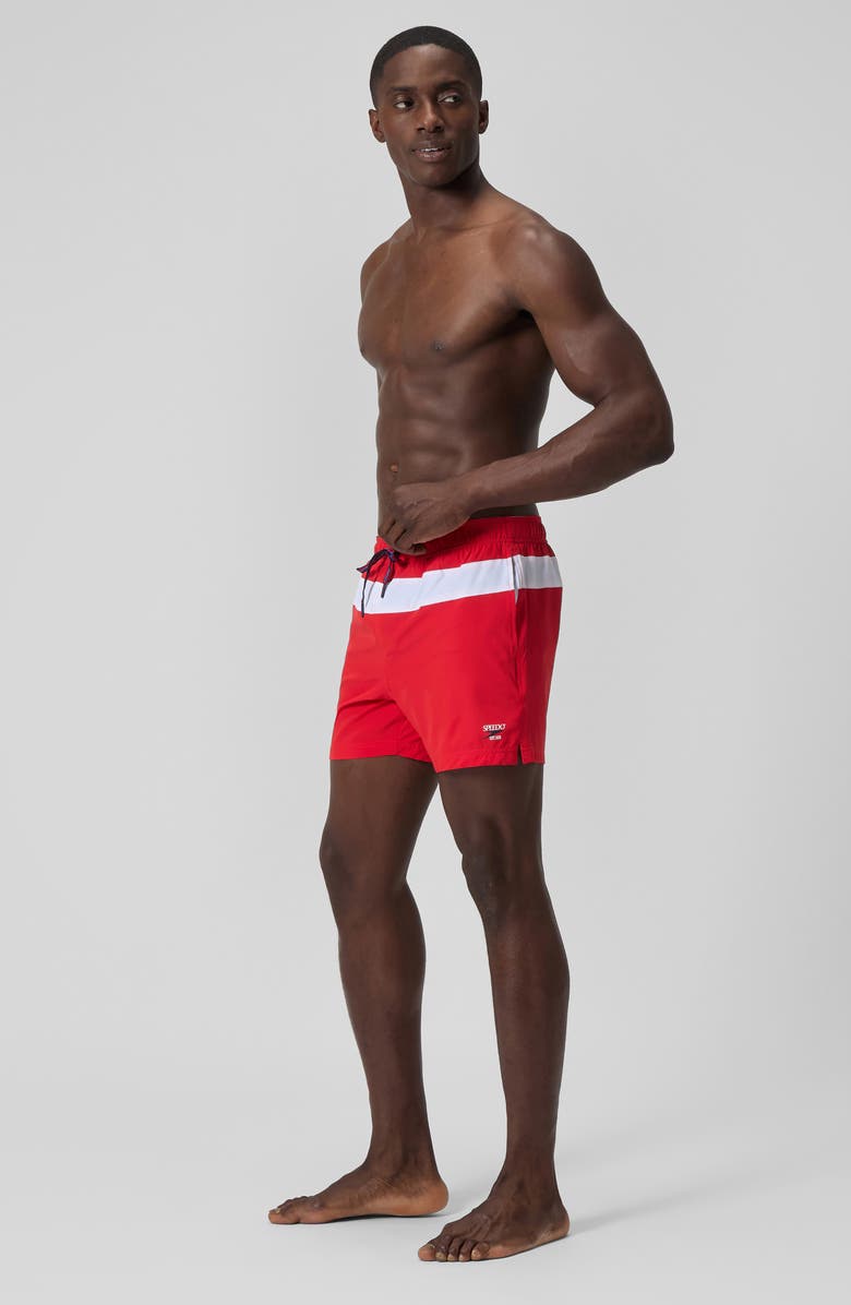 Speedo<sup>®</sup> Logo Volley 16 Board Shorts, Alternate, color, Red