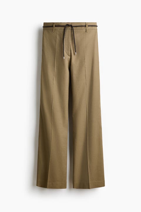 Linen-blend Bootcut Trousers