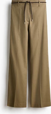 H&M Linen-blend Bootcut Trousers
