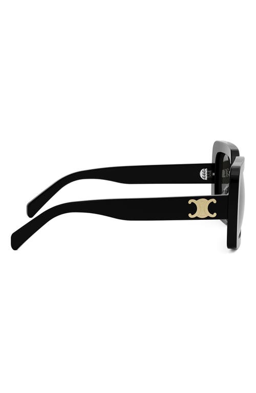 Celine Triomphe 56mm Square Sunglasses In Black