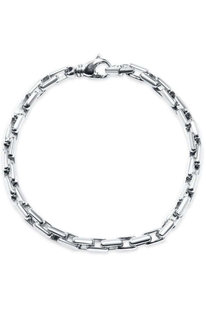 Men's Steel Single Tone Clasp 7.5mm Tight Link  8.5 " Bracelet, Main, color, Stainless Steel