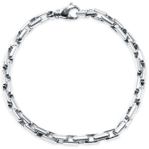 Men's Steel Single Tone Clasp 7.5mm Tight Link  8.5 " Bracelet