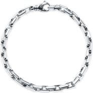 Bliss Diamond Men's Steel Single Tone Clasp 7.5mm Tight Link 8.5 " Bracelet