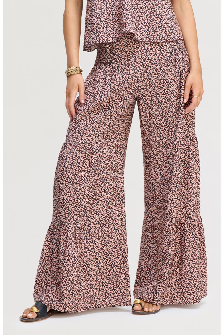 Ruffled Hammered Satin Pants, Alternate, color, BRUSHED LEOPARD