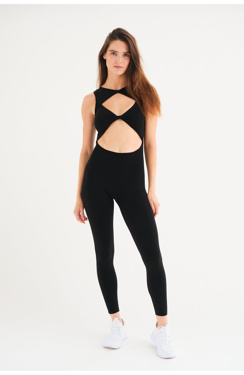 REVYVE ACTIVE Peek-a-Boo Jumpsuit, Alternate, color, Black