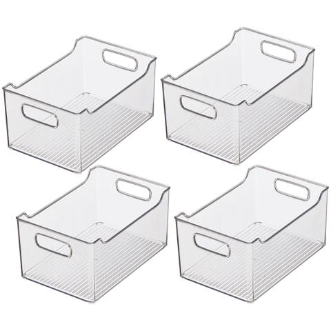 Plastic Food Storage Organizer Bin for Home and Kitchen - 4 Pack