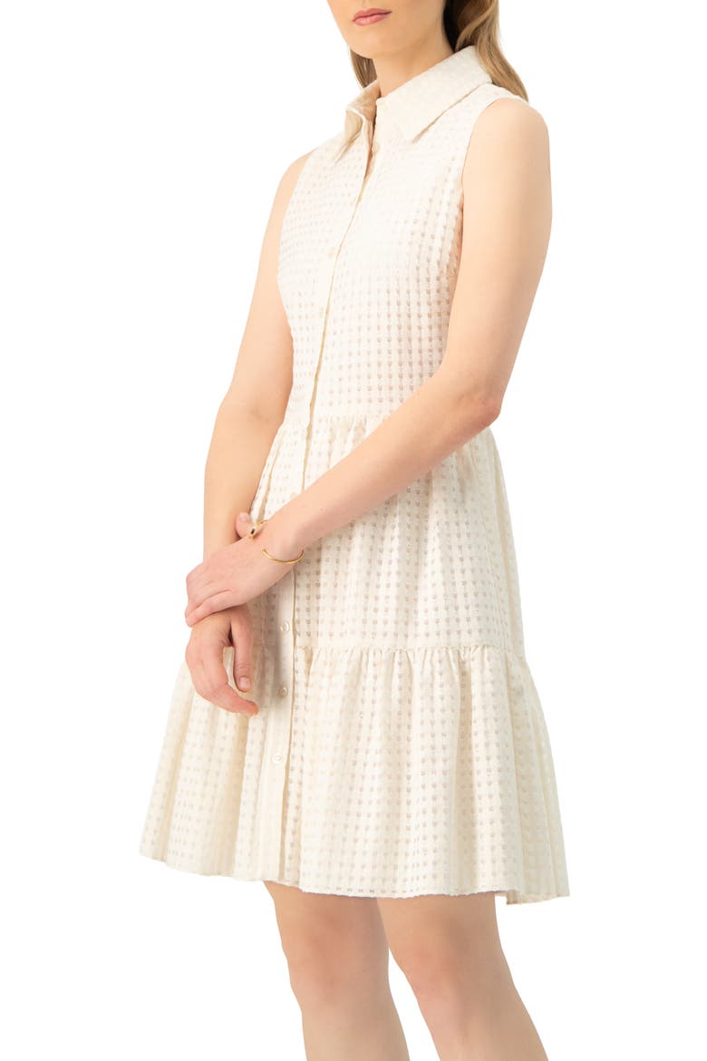 Button-Up Sleeveless A-Line Knit Dress, Alternate, color, Ivory