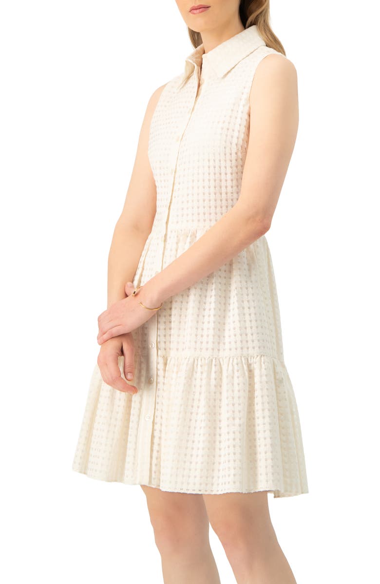 IVONNE Button-Up Sleeveless A-Line Knit Dress, Alternate, color, Ivory