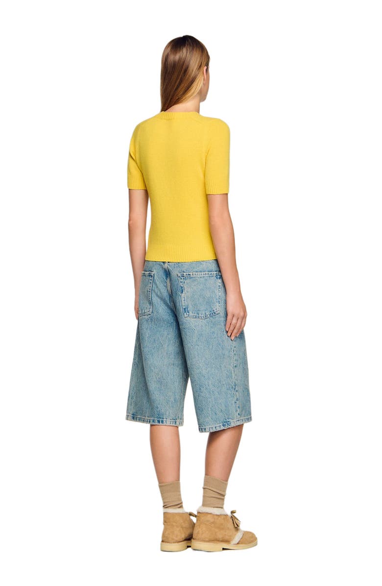 SANDRO Short-sleeve sweater, Alternate, color, Gold Yellow
