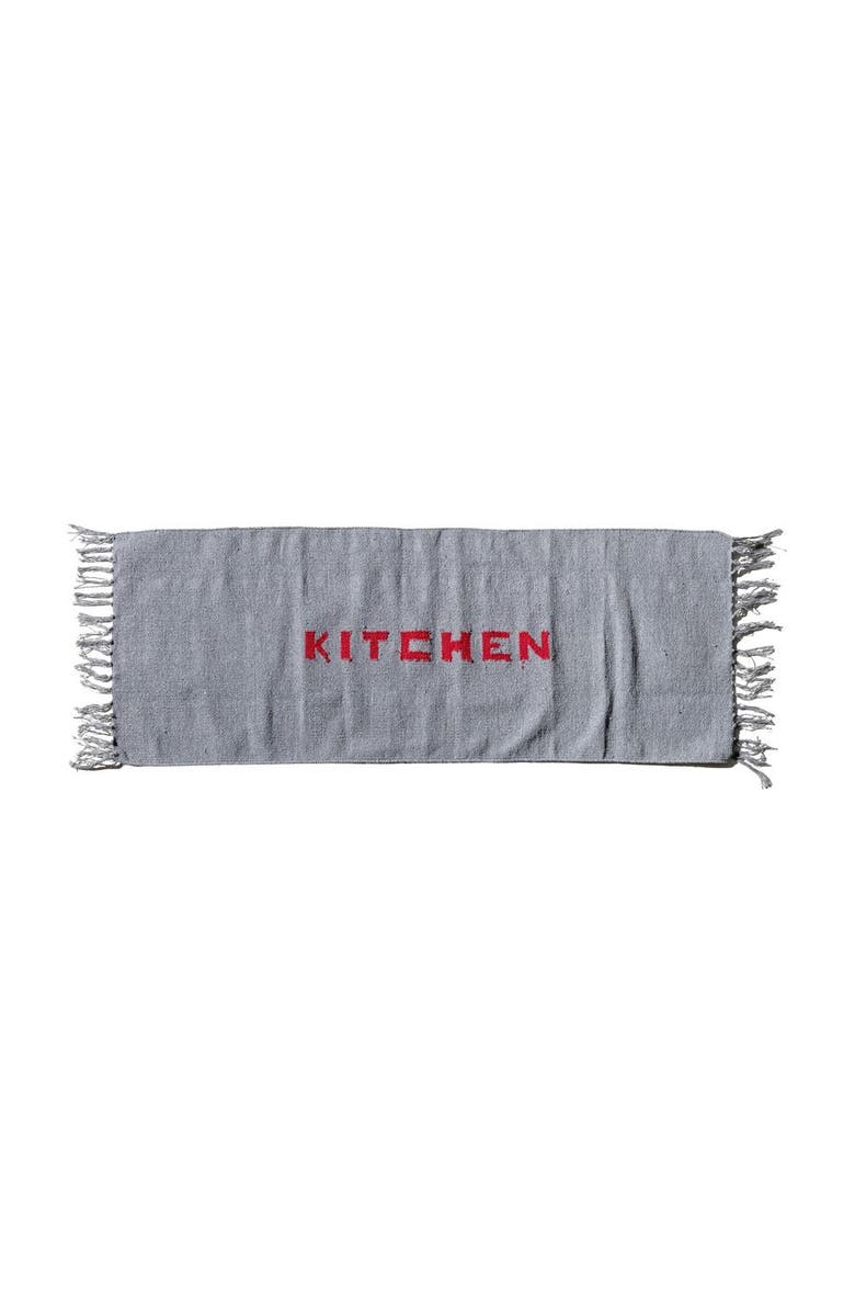 PUEBCO Handloomed Recycle Yarn Kitchen Mat, Main, color, Light Gray