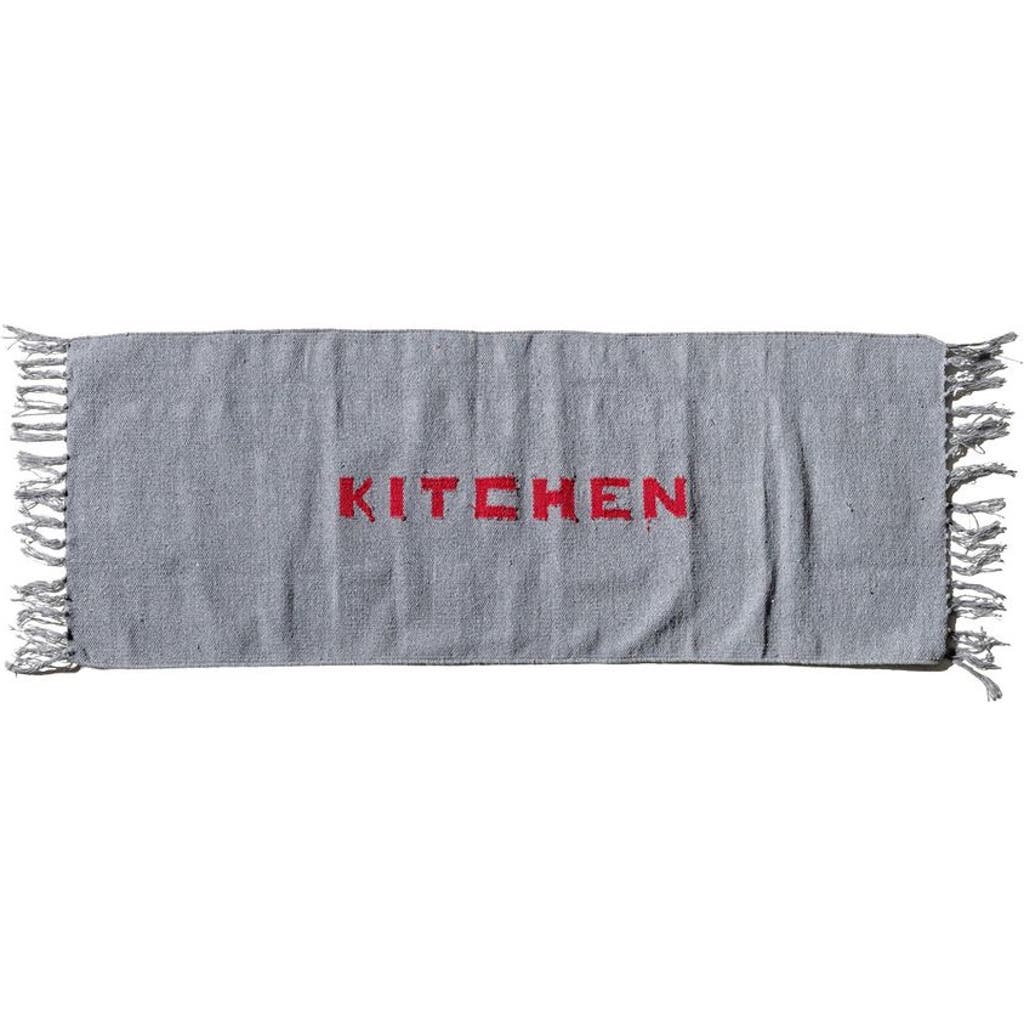 Puebco Handloomed Recycle Yarn Kitchen Mat In Gray