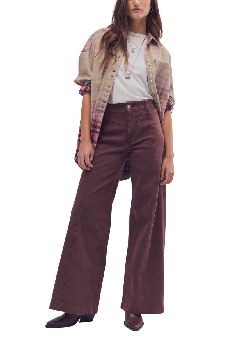 Libre High Waist Wide Leg Corduroy Pants, Alternate, color, SHOPPING BAG