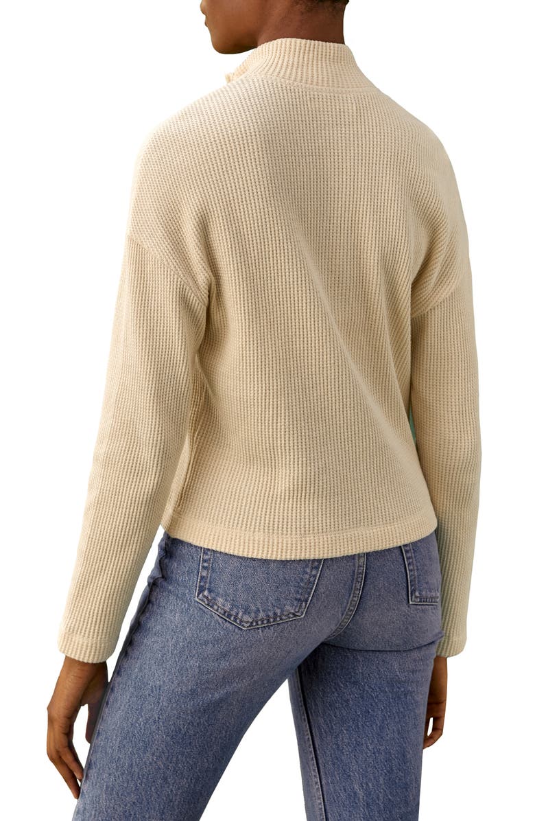 Reformation Waffle Zip Top, Alternate, color, 