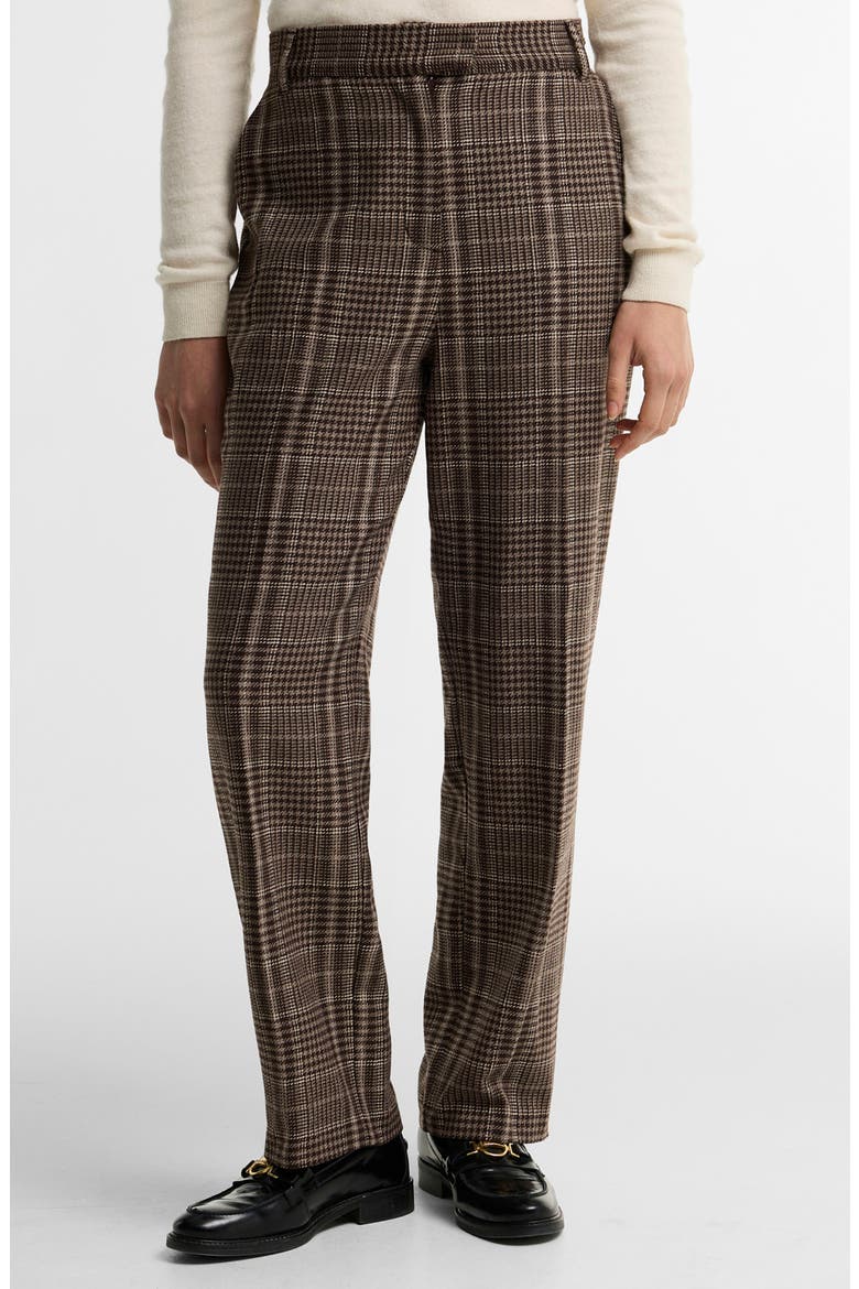 Amryn Plaid Wool Blend Pants, Main, color, PRINCE OF WALES/ GANACHE