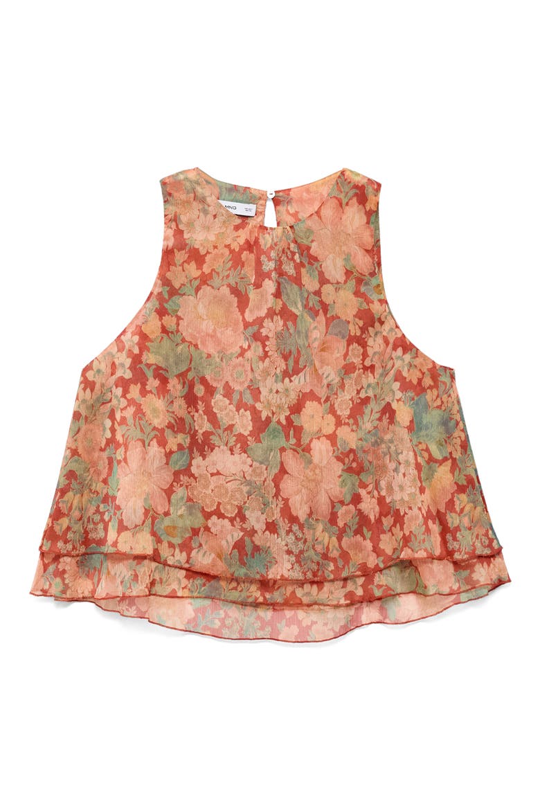 Floral Print Sleeveless Top, Alternate, color, MAROON