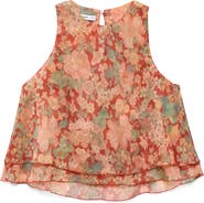 MANGO Floral Print Sleeveless Top