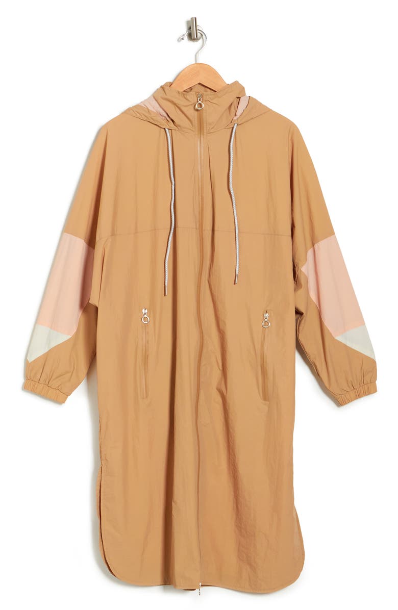 Noize Philomena Water-Resistant Windbreaker Long Jacket, Alternate, color,