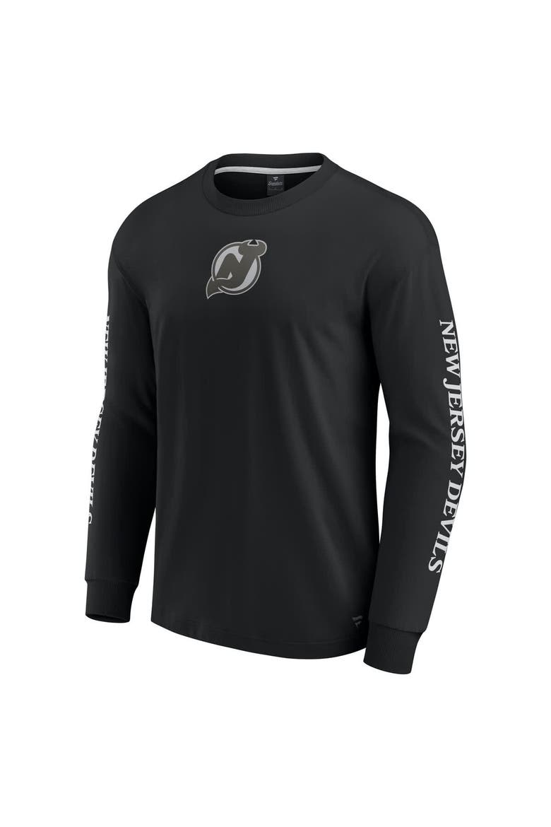 Men's Fanatics Black New Jersey Devils Elements Strive Long Sleeve T-Shirt, Alternate, color, Black