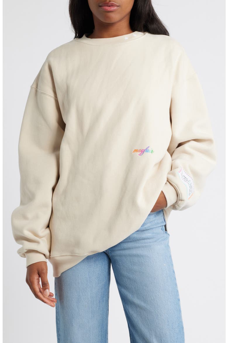 Better Place Embroidered Graphic Sweatshirt, Main, color, CREAM