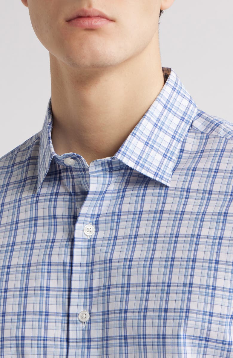 Scott Barber Newport Plaid Cotton Poplin Button-Up Shirt, Alternate, color, 