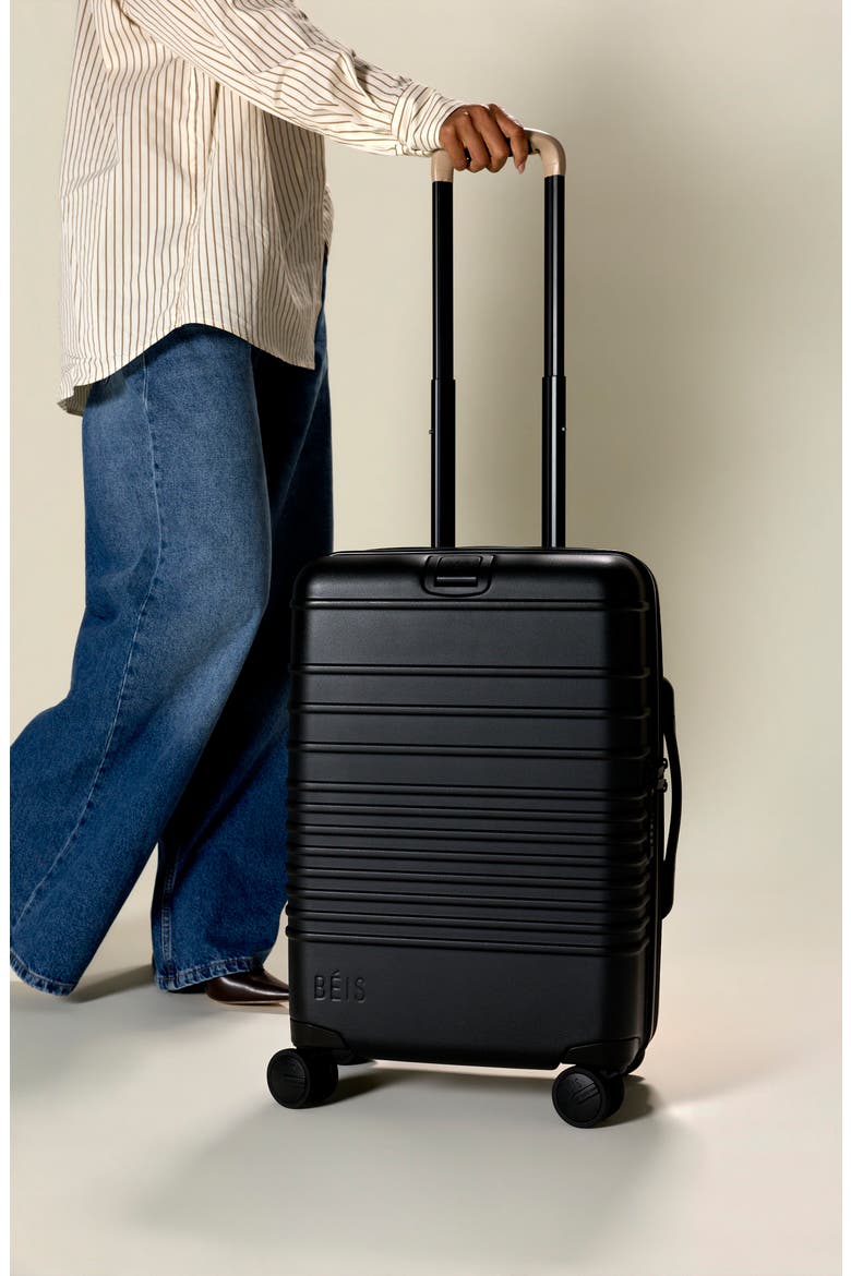 The Carry-On Roller Suitcase, Alternate, color, BLACK