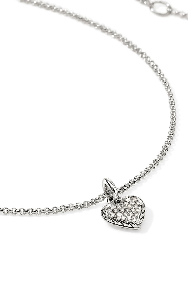 John Hardy Diamond Pavé Heart Pendant Necklace, Alternate, color,