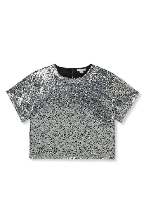 Habitual Kids Kids' Sequin Mesh Top In Silver