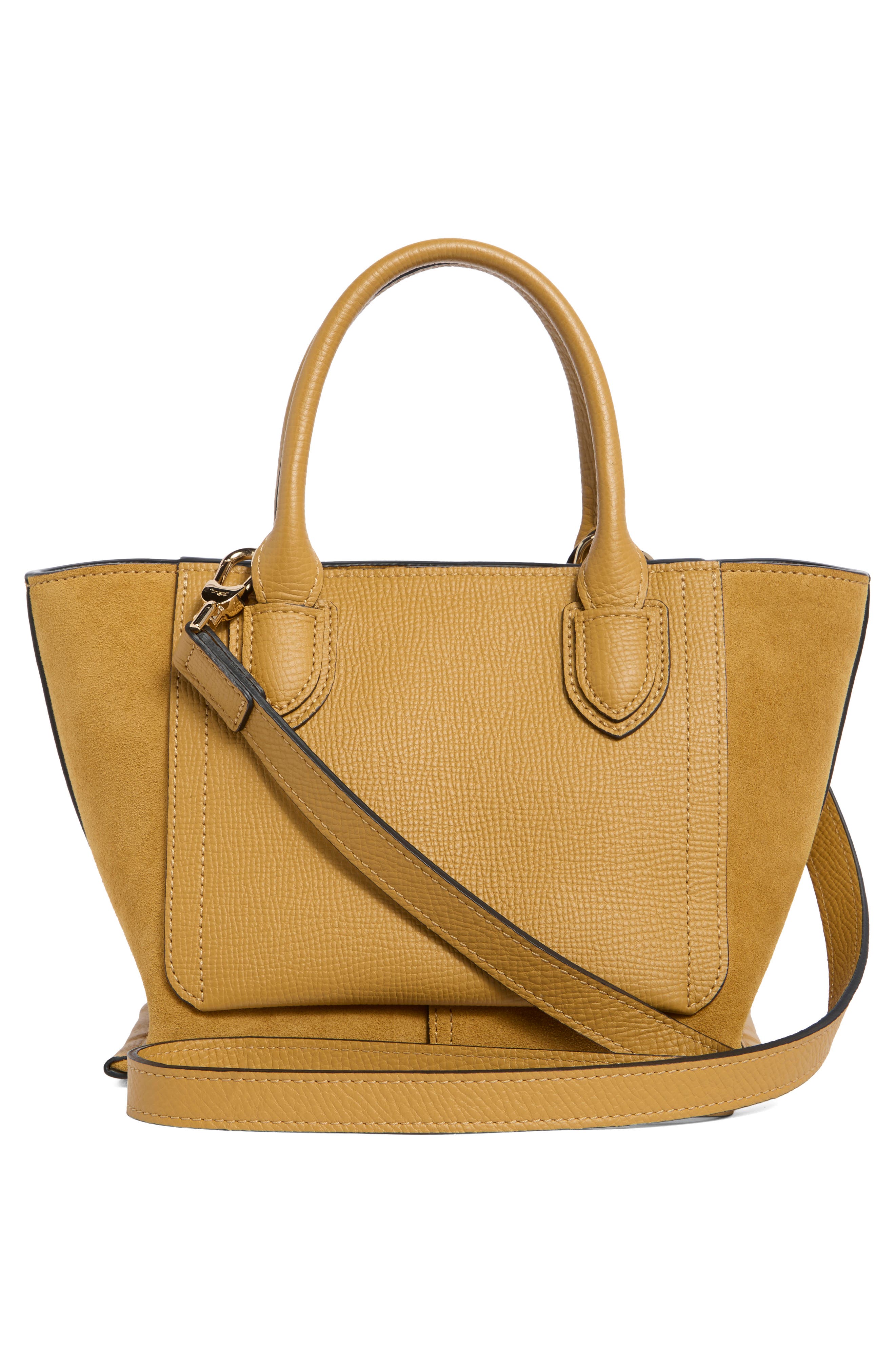 Longchamp Small Mailbox Soft Top Leather Crossbody Bag, Alternate, color, Honey