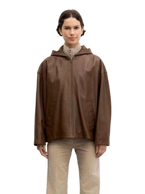 Pam Hooded Leather Jacket
