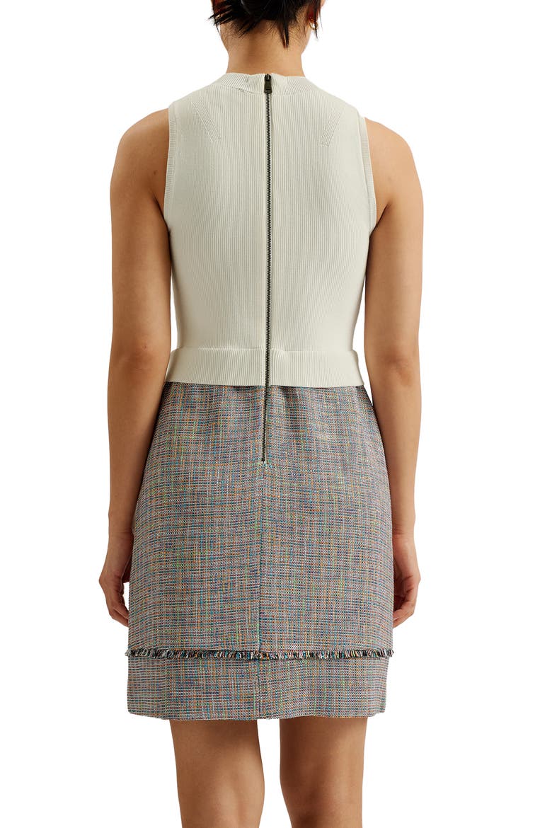Mayumid Mixed Media Minidress, Alternate, color, IVORY