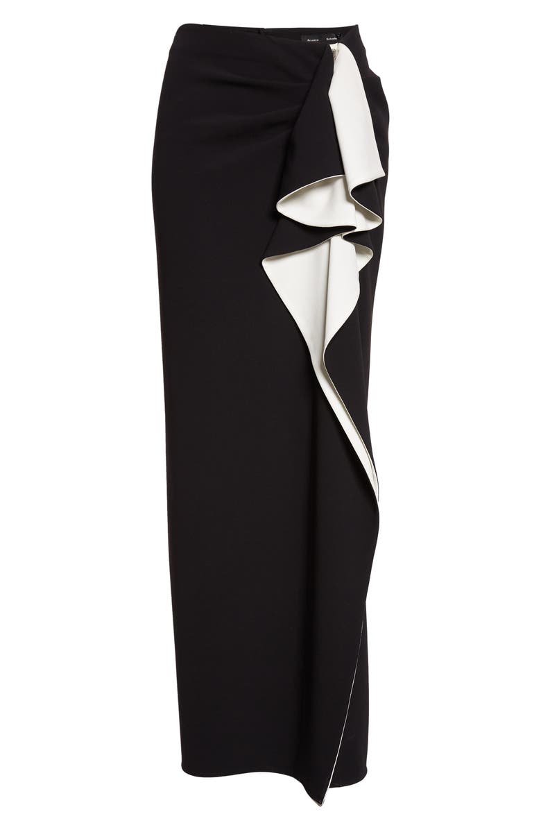 Proenza Schouler Cella Ruffle Cady Skirt, Alternate, color, Black/ Ivory