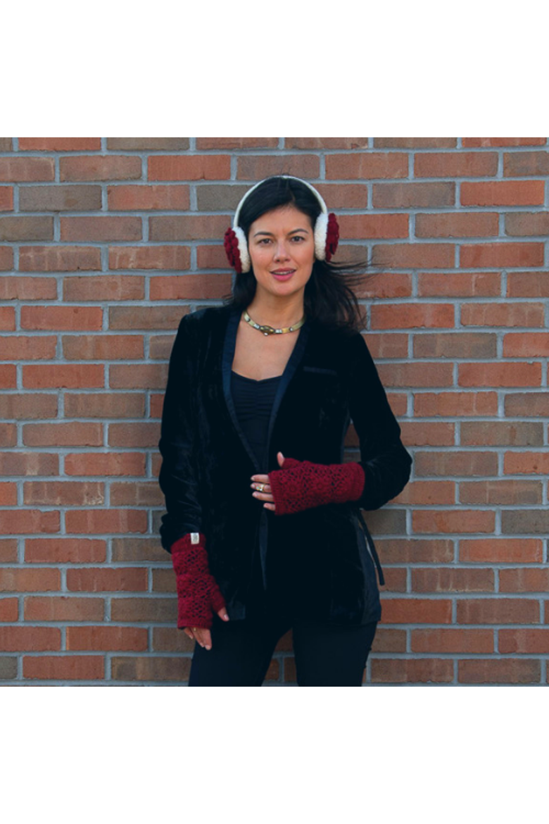 Camellia Earmuffs, Alternate, color, Black/Charcoal