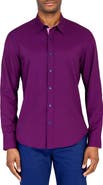 CONSTRUCT Slim Fit Geo Recycled 4-Way Stretch Perfomance Long Sleeve Shirt
