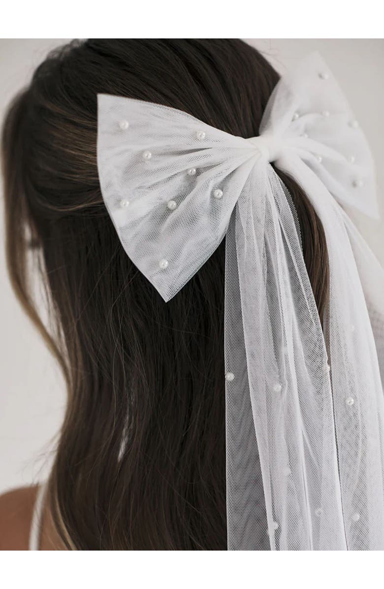 Six Stories Pearl Bride Hair Bow, Alternate, color, 