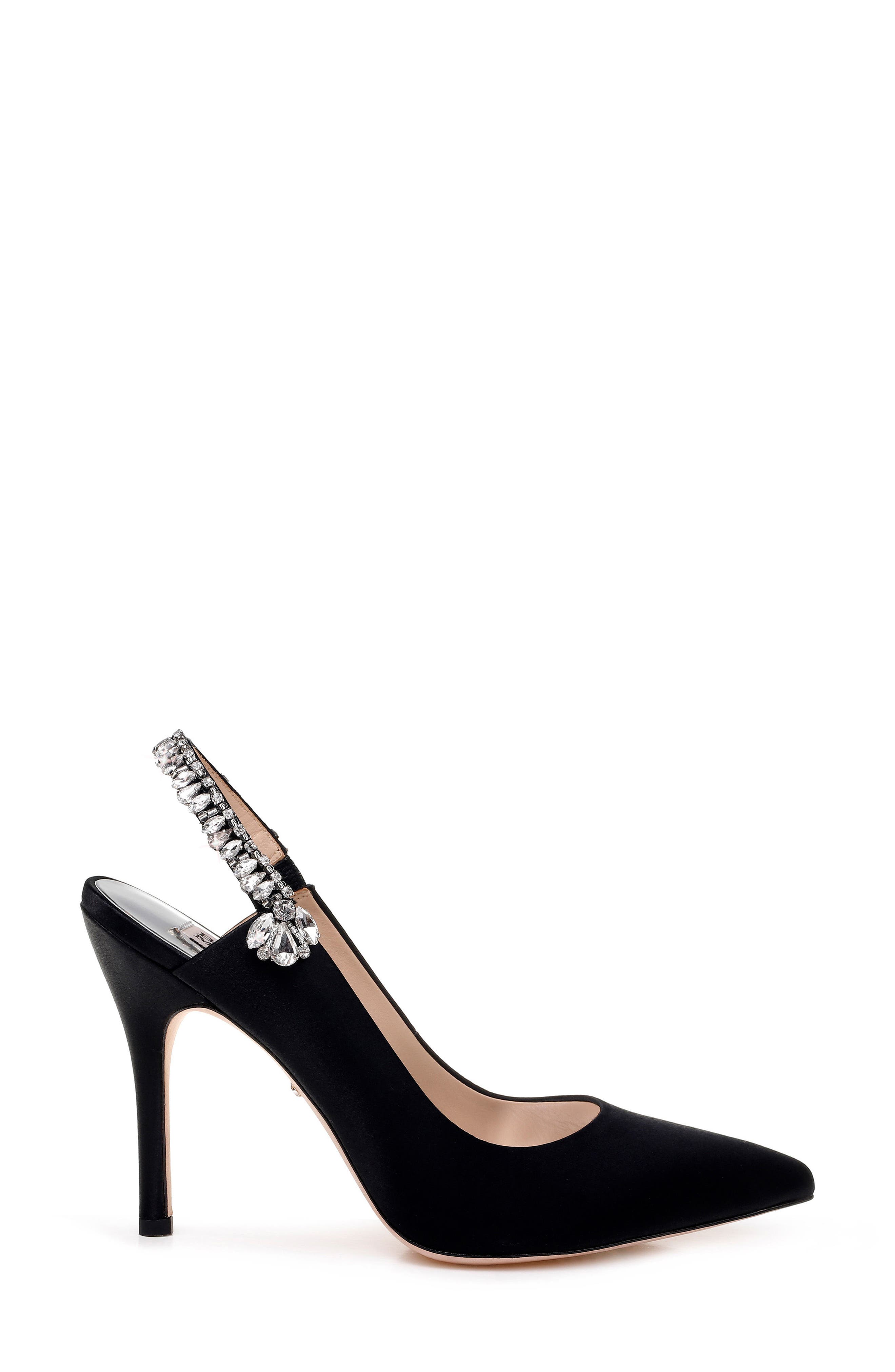 Badgley Mischka Paxton Pointy Toe Slingback Pump, Alternate, color, BLACK