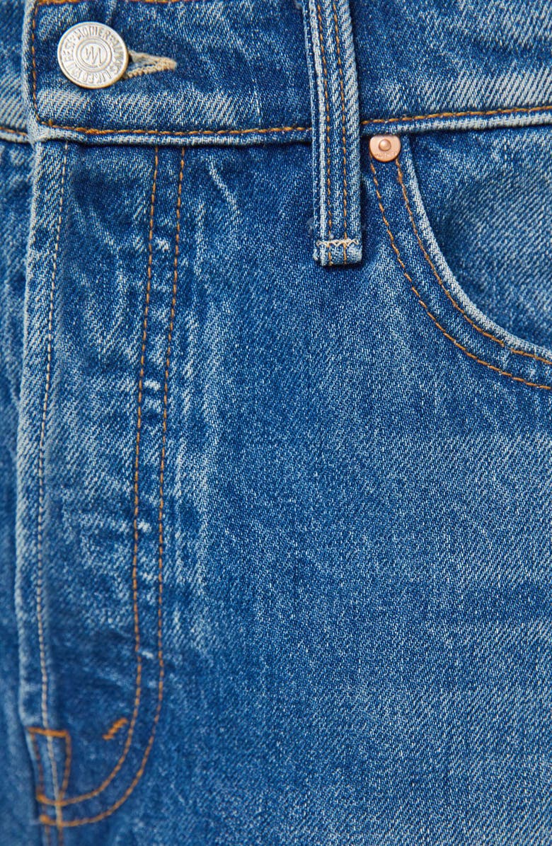 MOTHER The Dodger Button Flood Relaxed Straight Leg Jeans, Alternate, color, Green Thumb